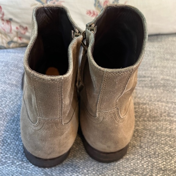 NDC Ankle Boots Booties Womens Tan Suede Side Leather Zip Tassel Handmade 37.5 - Picture 6 of 8